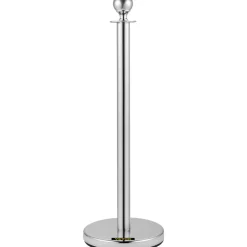VEVOR 4PCS Stainless Steel Stanchion Posts Queue, Red Velvet Ropes Silver Post, 5FT Rope Barriers Queue Line Crowd Control Barriers for Party Supplies