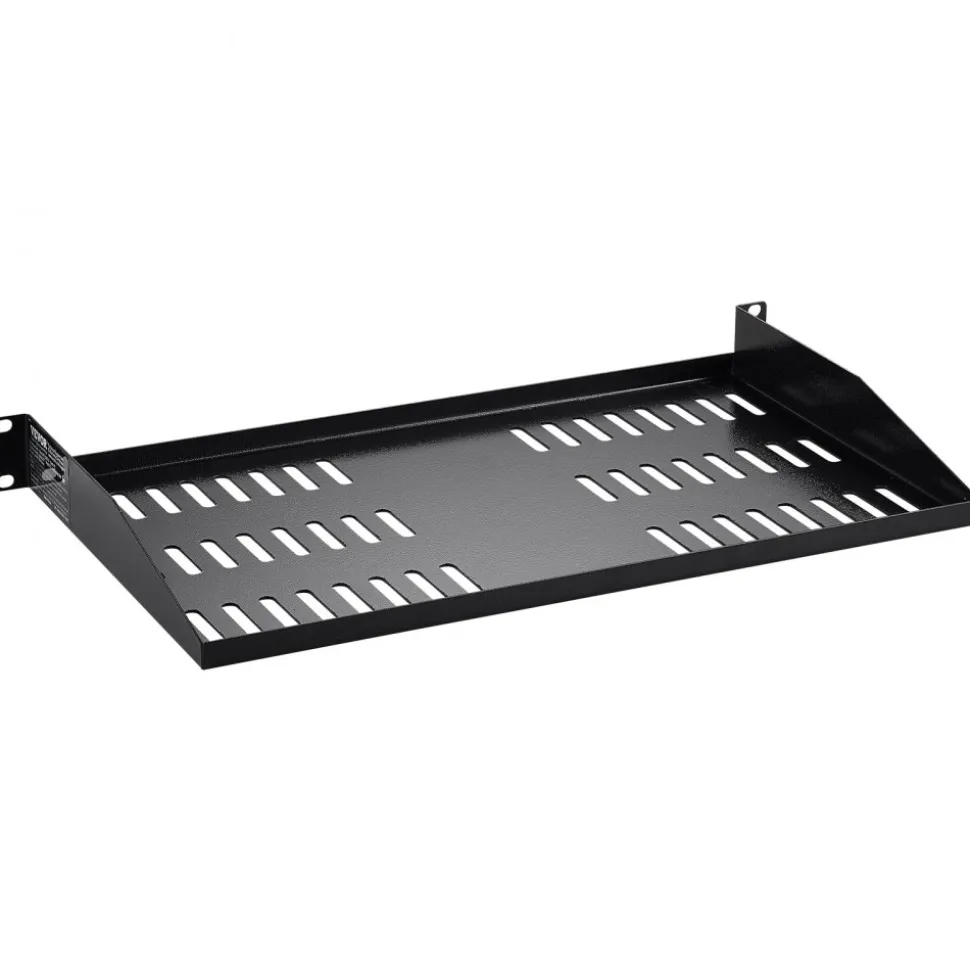 VEVOR 2PCS 1U Server Rack Shelf, 10"/254 mm Depth, 50 lbs Max Load Capacity Vented Cantilever or Wall Mount Rack Mount Shelf with Tray, Good Air Circulation for 19" Network Cabinet or Equipment Rack