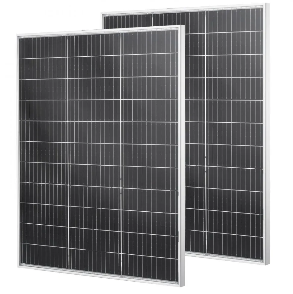 VEVOR 2PCS 100W Bifacial Solar Panels, 23% High-Efficiency N-Type Monocrystalline PV Module with MC4 Output & Aluminum Frame, IP67 Waterproof Solar Panel for Car Boat RV Flat Rooftop Off-Grid