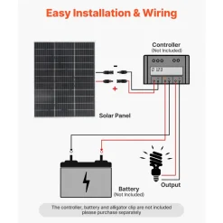 VEVOR 2PCS 100W Bifacial Solar Panels, 23% High-Efficiency N-Type Monocrystalline PV Module with MC4 Output & Aluminum Frame, IP67 Waterproof Solar Panel for Car Boat RV Flat Rooftop Off-Grid