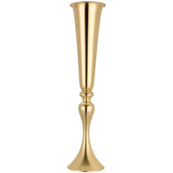 VEVOR 12 PCS Wedding Flower Vase, 21.7 in Tall Trumpet Flower Table Centerpieces, Banquet Vases Easy Installation, Electroplated Versatile Arrangement Stand for Party Events Home Decor Reception, Gold