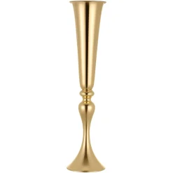 VEVOR 12 PCS Wedding Flower Vase, 21.7 in Tall Trumpet Flower Table Centerpieces, Banquet Vases Easy Installation, Electroplated Versatile Arrangement Stand for Party Events Home Decor Reception, Gold