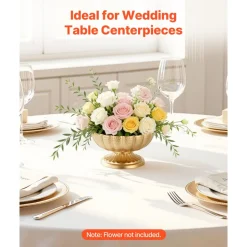 VEVOR 10 PCS Wedding Flower Vase, 4.7 in Mini Flower Table Centerpieces, Small Floral Bowl Decorative Easy Installation, Versatile Arrangement Stand for Party Events Home Decor Reception, Gold