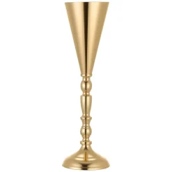 VEVOR 20 PCS Wedding Flower Vase, 16.9 in Tall Trumpet Flower Table Centerpieces, Banquet Vases Easy Installation, Electroplated Versatile Arrangement Stand for Party Events Home Decor Reception, Gold
