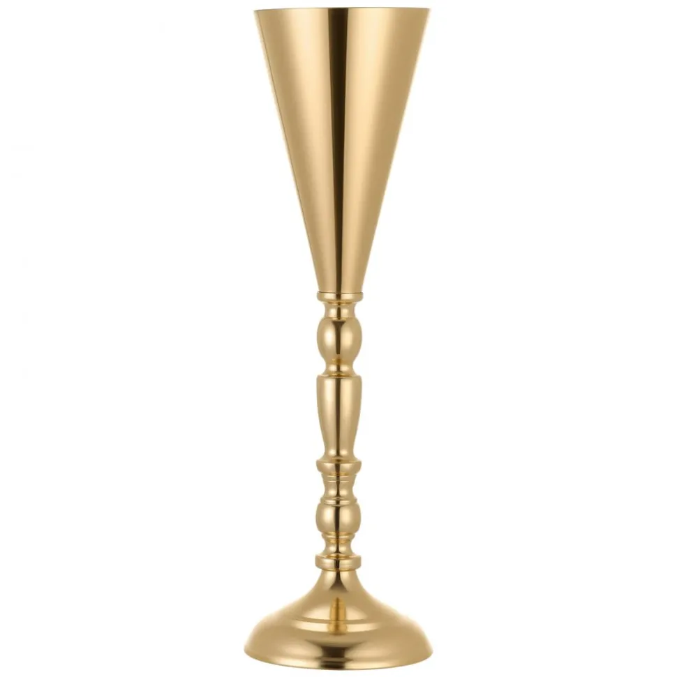 VEVOR 20 PCS Wedding Flower Vase, 16.9 in Tall Trumpet Flower Table Centerpieces, Banquet Vases Easy Installation, Electroplated Versatile Arrangement Stand for Party Events Home Decor Reception, Gold