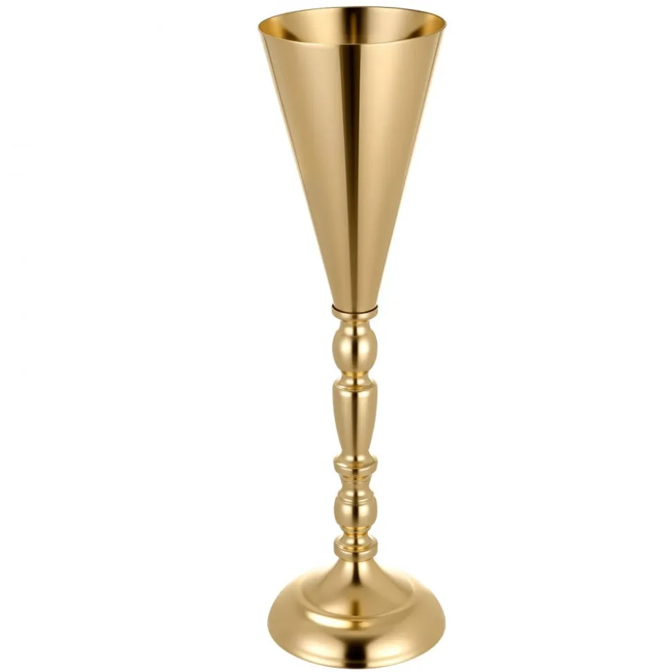 VEVOR 20 PCS Wedding Flower Vase, 16.9 in Tall Trumpet Flower Table Centerpieces, Banquet Vases Easy Installation, Electroplated Versatile Arrangement Stand for Party Events Home Decor Reception, Gold