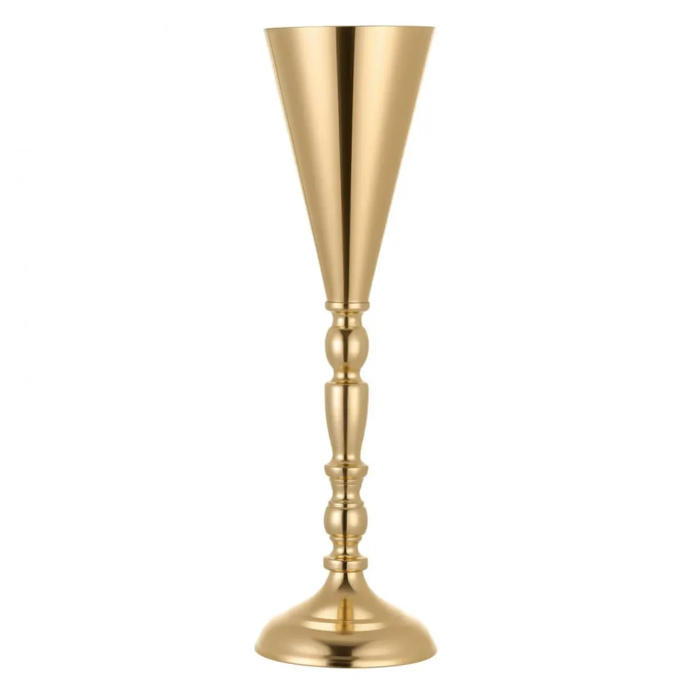VEVOR 20 PCS Wedding Flower Vase, 16.9 in Tall Trumpet Flower Table Centerpieces, Banquet Vases Easy Installation, Electroplated Versatile Arrangement Stand for Party Events Home Decor Reception, Gold