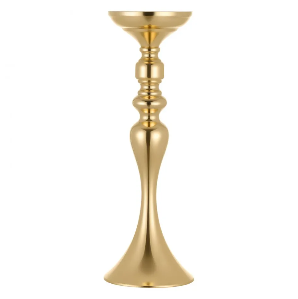 VEVOR 16 PCS Wedding Flower Vase, 15 in Tall Flower Table Centerpieces, Crystal Banquet Vases Easy Installation, Electroplated Versatile Arrangement Stand for Party Events Home Decor Reception, Gold