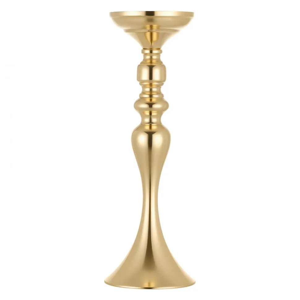 VEVOR 16 PCS Wedding Flower Vase, 15 in Tall Flower Table Centerpieces, Crystal Banquet Vases Easy Installation, Electroplated Versatile Arrangement Stand for Party Events Home Decor Reception, Gold