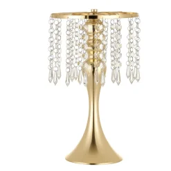 VEVOR 20 PCS Wedding Flower Vase, 13.4 in Tall Flower Table Centerpieces, Crystal Banquet Vases Easy Installation, Electroplated Finish, Versatile Arrangement Stand for Party Events Home Decor, Gold