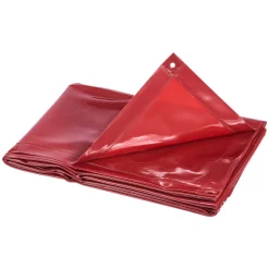 VEVOR 2PCS Welding Curtains, 6 x 8FT Welding Screen Curtain, Flame-Resistant Vinyl Safety Protective Screen with 6-Level UV Protection & Hanging Holes, Portable for Workshop/Industrial Use, Red