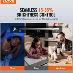 VEVOR 2PCS WiFi Smart Light Dimmer Switch, 100-250V AC Wi-Fi 2.4GHz, 15% to 85% Stepless Dimming LED Dimmable Smart Switch with Touch Panel, App Remote Control Voice Compatible with Alexa Google Home