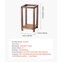 VEVOR 24 Pcs Wooden Wedding Lantern, Cedar Wood and Plastic Wooden Lantern Candle Holder, Rustic Decorative Home Centerpiece Ideal for Wedding Table Party Farmhouse Indoor Decor, Brown