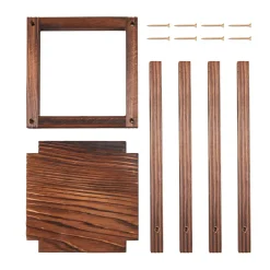 VEVOR 24 Pcs Wooden Wedding Lantern, Cedar Wood and Plastic Wooden Lantern Candle Holder, Rustic Decorative Home Centerpiece Ideal for Wedding Table Party Farmhouse Indoor Decor, Brown
