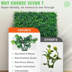 VEVOR 12PCS 20x20inch Artificial Boxwood Panels,Boxwood Hedge Wall Panels,Artificial Grass Backdrop Wall 1.6
