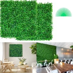 VEVOR 12PCS 10x10 inch Artificial Boxwood Panels, Boxwood Hedge Wall Mat,Artificial Grass Backdrop Wall, Privacy Hedge Screen UV Protected for Outdoor Indoor Garden Fence Backyard