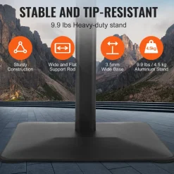 VEVOR Pedestal Sign Holder, 11 x 17 Inch Vertical and Horizontal Adjustable Poster Stand, Heavy-Duty Floor Standing Sign Holder with Metal Base for Display, Advertisement, and Outdoor, Black