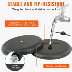 VEVOR Pedestal Sign Holder, 11 x 17 Inch Vertical and Horizontal Adjustable Poster Stand, Heavy-Duty Floor Standing Sign Holder with Round Base for Display, Advertisement, and Outdoor, Black