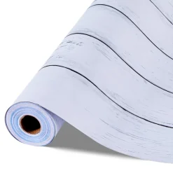 VEVOR Peel and Stick Wallpaper, 17.7 x 590.5 inch Contact Paper White Wood Textured Waterpoof Self Adhesive, Easy to Clean & Peel Wall Decorative Vinyl Roll for Bedroom Kitchen Bathroom Office Desk