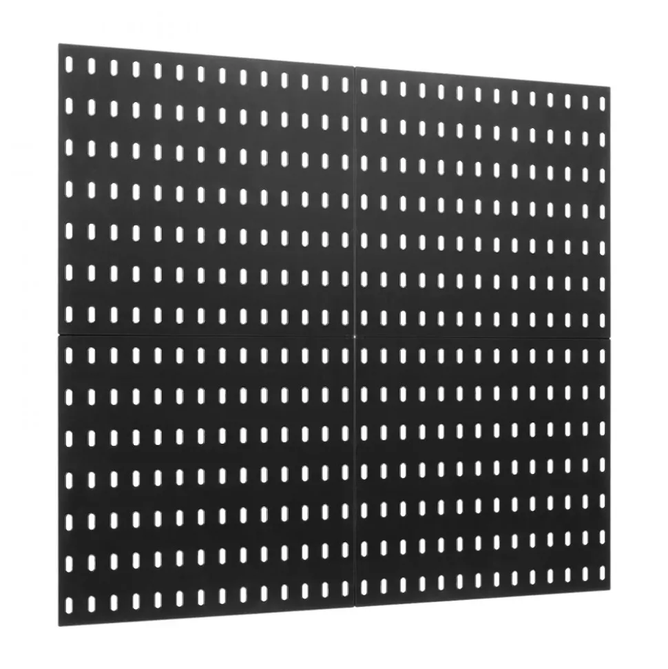 VEVOR Pegboard Combination Kit, 11" x 11" Plastic Pegboard, 4 Panels, Peg Board Wall Organizer Kit with Accessories, for Garage Tool Storage Kitchen Living Room Craft Room Office Bathroom Home, Black