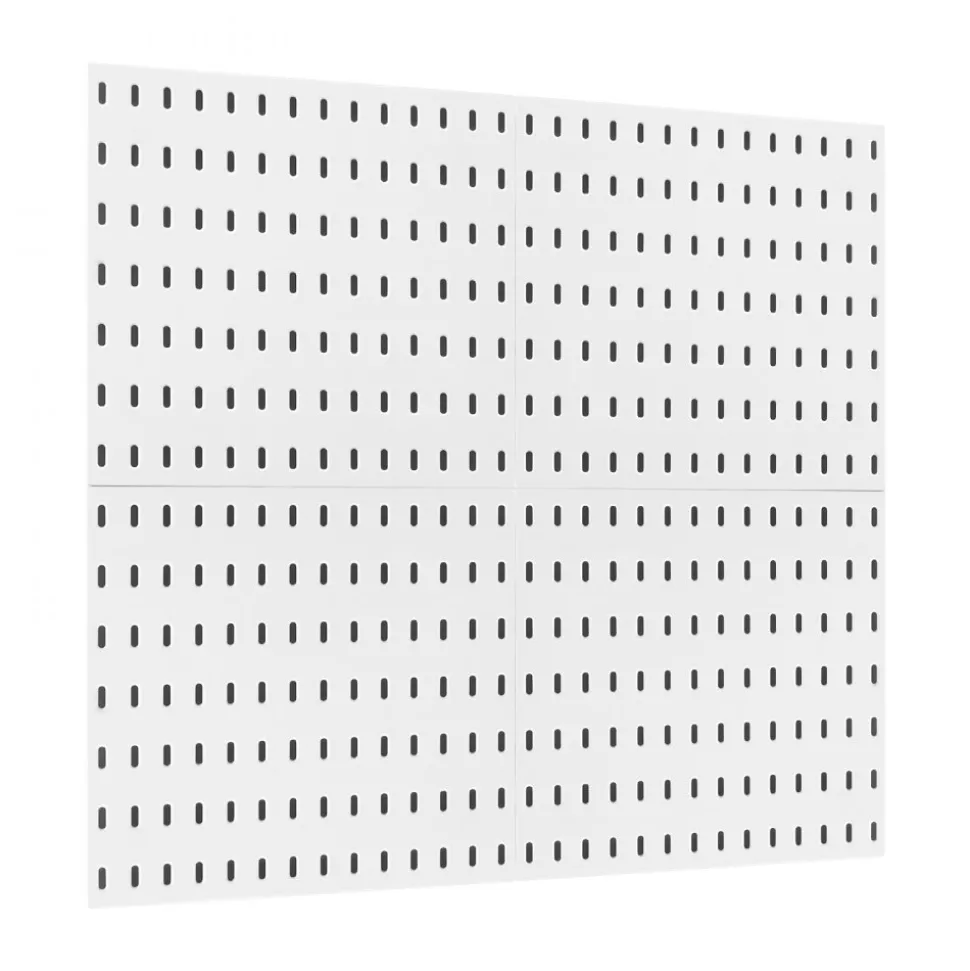 VEVOR Pegboard Combination Kit, 11" x 11" Plastic Pegboard, 4 Panels, Peg Board Wall Organizer Kit with Accessories, for Garage Tool Storage Kitchen Living Room Craft Room Office Bathroom Home, White