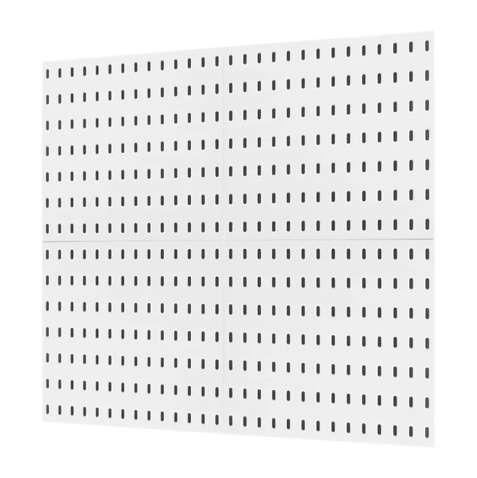 VEVOR Pegboard Combination Kit, 11" x 11" Plastic Pegboard, 4 Panels, Peg Board Wall Organizer Kit with Accessories, for Garage Tool Storage Kitchen Living Room Craft Room Office Bathroom Home, White