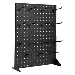 VEVOR Pegboard Display Stand, 17 x 13 Inch Tabletop Pegboard Display Stand with 15 Hooks, Thickened Cold-Rolled Steel Peg Board Panel for Grocery, Retail Store and Jewelry Shop, Black (1 PCS)