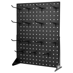 VEVOR Pegboard Display Stand, 17 x 13 Inch Tabletop Pegboard Display Stand with 15 Hooks, Thickened Cold-Rolled Steel Peg Board Panel for Grocery, Retail Store and Jewelry Shop, Black (1 PCS)