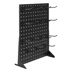 VEVOR Pegboard Display Stand, 17 x 13 Inch Tabletop Pegboard Display Stand with 15 Hooks, Thickened Cold-Rolled Steel Peg Board Panel for Grocery, Retail Store and Jewelry Shop, Black (1 PCS)