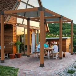 VEVOR Pergola Bracket Kit 6''x6''(Inner Size 5.6x5.6), 2pcs 4-Way Heavy Duty Corner Bracket Woodworks DIY Post Base Kit, Easy Installation Wooden Beams for Gazebos, Patio Pergolas, Log Cabin Outdoor