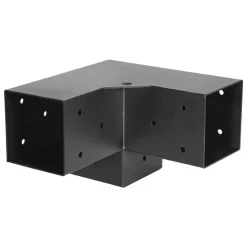 VEVOR Pergola Bracket Kit, 4x4 Inch (Inner Size 3.5x3.5), 4 Pcs 3-Way Heavy Duty Corner Bracket Woodworks DIY Post Base Kit, Easy Installation Wooden Beams for Gazebos, Patio Pergolas, Log Cabin