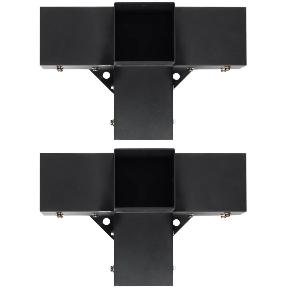 VEVOR Pergola Bracket Kit 4''x4''(Inner Size 3.6x3.6), 2pcs 4-Way Heavy Duty Corner Bracket Woodworks DIY Post Base Kit, Easy Installation Wooden Beams for Gazebos, Patio Pergolas, Log Cabin Outdoor