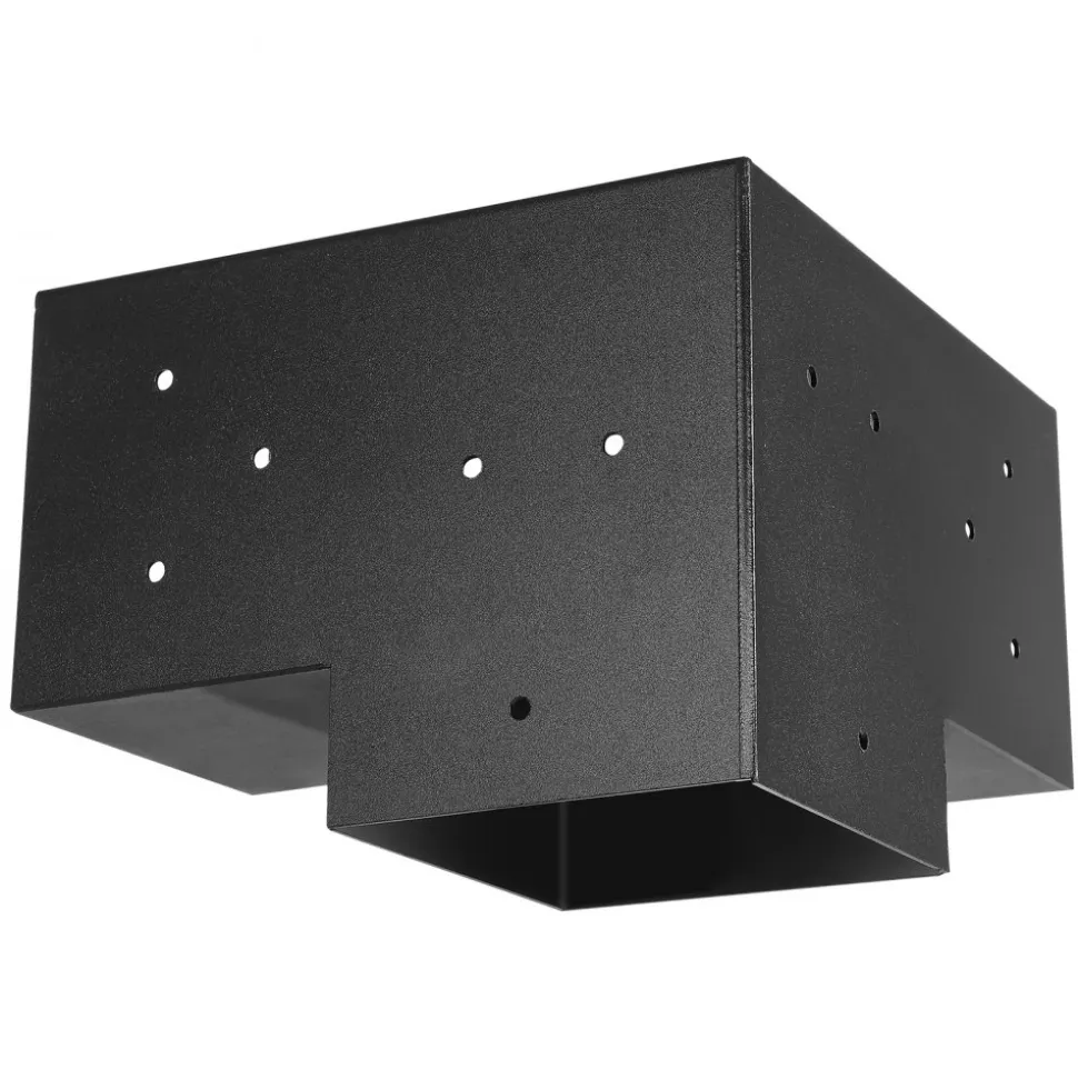 VEVOR Pergola Bracket Kit, 6x6 Inch (Inner Size 5.5x5.5), 4 Pcs 3-Way Heavy Duty Corner Bracket Woodworks DIY Post Base Kit, Easy Installation Wooden Beams for Gazebos, Patio Pergolas, Log Cabin