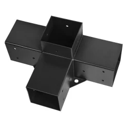 VEVOR Pergola Bracket Kit, 4x4 Inch (Inner Size 3.5x3.5), 2 Pcs 4-Way Heavy Duty Corner Bracket Woodworks DIY Post Base Kit, Easy Installation Wooden Beams for Gazebos, Patio Pergolas, Log Cabin
