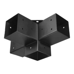 VEVOR Pergola Bracket Kit, 4x4 Inch (Inner Size 3.5x3.5), 2 Pcs 4-Way Heavy Duty Corner Bracket Woodworks DIY Post Base Kit, Easy Installation Wooden Beams for Gazebos, Patio Pergolas, Log Cabin