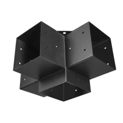 VEVOR Pergola Bracket Kit, 6x6 Inch (Inner Size 5.5x5.5), 2 Pcs 4-Way Heavy Duty Corner Bracket Woodworks DIY Post Base Kit, Easy Installation Wooden Beams for Gazebos, Patio Pergolas, Log Cabin