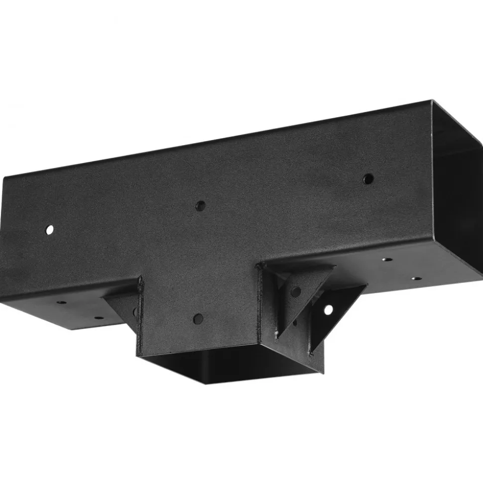 VEVOR Pergola Kit 4-Pack, T-Shaped 4x4 (Actual 3.5x3.5 Inch), 3-Way Pergola Brackets DIY Woodworking Gazebo Bracket Kit with Screws for 3.5x3.5 Inch Wood Beams in Actual Size for Outdoor Party Banquet