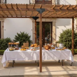 VEVOR Pergola Kit 2-Pack, T-Shaped 4x4 (Actual 3.5x3.5 Inch), 3-Way Pergola Brackets DIY Woodworking Gazebo Bracket Kit with Screws for 3.5x3.5 Inch Wood Beams in Actual Size for Outdoor Party Banquet