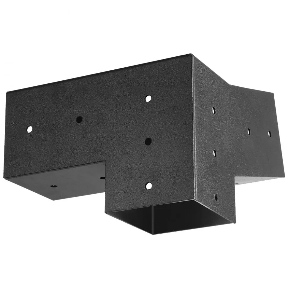 VEVOR Pergola Kit, 4x4 Inch 3-Way Slanted Brackets for 3.5x3.5 Inch Wood Beams in Actual Size, 2-Pack Pergola Brackets with 2 Post Bases and 2 Wall Mount Bases, for Outdoor Pergolas, Gazebos, Sheds