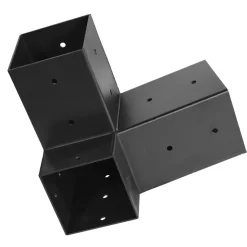 VEVOR Pergola Kit, 4x4 Inch 3-Way Slanted Bracket for 3.5x3.5 Inch Wood Beams in Actual Size, Carbon Steel Pergola Bracket with Screws and Post Bases, for Outdoor Wood Pergolas, Gazebos, Sheds, 8 Pcs