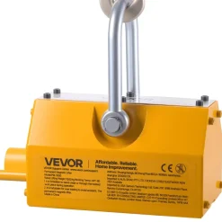 VEVOR Permanent Magnetic Lifter, 2200 lbs Pulling Capacity, Heavy Duty N42 Neodymium Lifting Magnet with Release Handle and Steel Hook, Used in Shop Crane and Hoist, for Lifting Plate Steel, Board