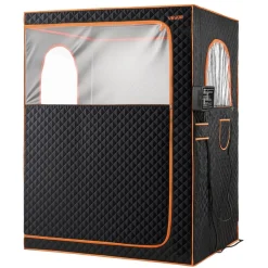 VEVOR 2 Person Portable Infrared Sauna for Home, Upgraded Full Body Home Spa Tent with 2 Foldable Chairs & Heated Mat & Remote,9-Level Temp Control Sauna Box for Relaxation & Stress Relief, (Black)
