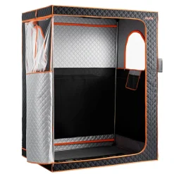 VEVOR 2 Person Portable Infrared Sauna for Home, Upgraded Full Body Home Spa Tent with 2 Foldable Chairs & Heated Mat & Remote,9-Level Temp Control Sauna Box for Relaxation & Stress Relief, (Black)