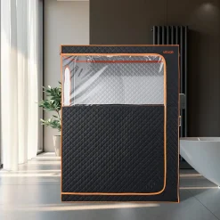 VEVOR 2 Person Portable Infrared Sauna for Home, Upgraded Full Body Home Spa Tent with 2 Foldable Chairs & Heated Mat & Remote,9-Level Temp Control Sauna Box for Relaxation & Stress Relief, (Black)