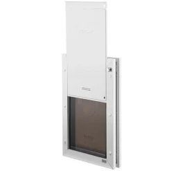 VEVOR Pet Door, Large, with Double Magnetic Flaps and Metal Frame, Strong and Weatherproof Dog Door for Interior and Exterior Doors, Easy to Install, Easy In-and-Out Access for Doggies, White