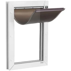 VEVOR Pet Door, Large, with Double Magnetic Flaps and Metal Frame, Strong and Weatherproof Dog Door for Interior and Exterior Doors, Easy to Install, Easy In-and-Out Access for Doggies, White