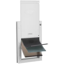 VEVOR Pet Door, Large, with Three Magnetic Flaps and Metal Frame, Strong and Weatherproof Dog Door for Interior and Exterior Doors, Easy to Install, Easy In-and-Out Access for Doggies, White