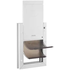 VEVOR Pet Door, Medium, with Double Magnetic Flaps and Metal Frame, Strong and Weatherproof Dog Door for Interior and Exterior Doors, Easy to Install, Easy In-and-Out Access for Doggies, White