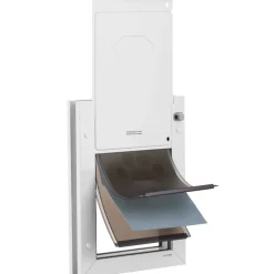 VEVOR Pet Door, Medium, with Three Magnetic Flaps and Metal Frame, Strong and Weatherproof Dog Door for Interior and Exterior Doors, Easy to Install, Easy In-and-Out Access for Doggies, White