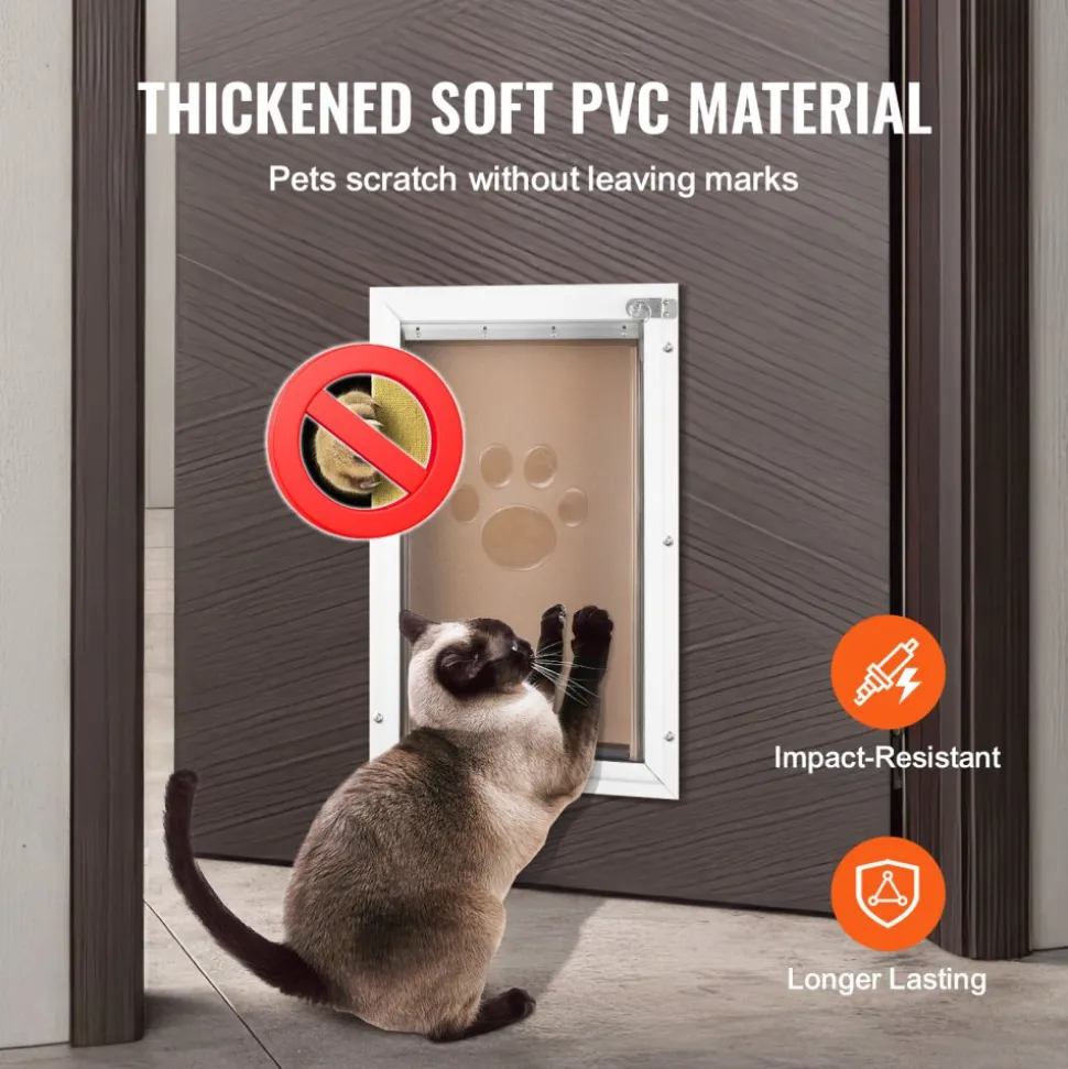 VEVOR Pet Door Replacement Flap, Compatible with VEVOR Flap Pet Doors, Measures 8.25" x 12.25" Longer Lasting, Weather-proof, Thickened PVC Dog Door Replacement Flap with Long Magnetic Strip (Medium)